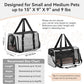 PETSFIT Soft-Sided Cat Carriers & Car Seats with Patent Safe Buckles, Clip-On Harness，18"x11"x11" Airline Approved Pet Carrier - 9 lbs Capacity,Grey