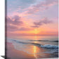 Beach Sunset Wall Art Ocean Coastal Scenery Wall Decor Seascape Picture Canvas Landscape Painting Print Framed Artwork Decorations for Living Room Office Bedroom Kitchen 12"x16"