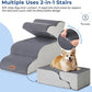Dog Stairs for High Beds - Pet Stairs Ramp for Couch, 35D Foam Dog Steps for Small to Large Pets, with Non-Slip Bottom Brown, 5 Steps