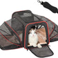 Petsfit Expandable Cat Carrier Large for 2 Cats, Soft-Sided Pet Carrier, 19x12x12 Inches, 2 Extensions for Adding Comfort, Fit for Pet Up to 15 Lbs, Black