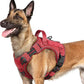 rabbitgoo Dog Harness for Large Dogs No Pull, Tactical Service Pet Vest with Molle and Control Handle, Adjustable and Reflective Military Harness for Easy Walking and Training, Red, L