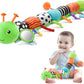 Baby Toys 0-6-12 Months,Musical Caterpillar Stuffed Animals Activity Infant Toys with Crinkle,Rattles,Mirror&Pull String,Muti-Sensory Toys Gifts for Newborn Tummy Time,Green,Knot prolegs