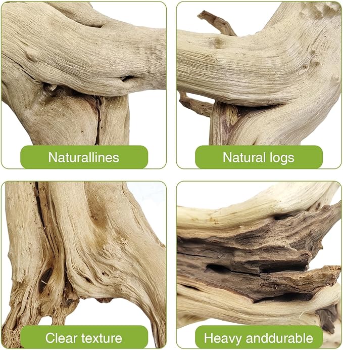 Tfwadmx Natural Driftwood for Aquarium, 11-13 inch Reptile Branches Terrarium Wood Aquarium Trunk Driftwood Tree Fish Tank Log Decoration Pack of 2