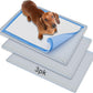 TidyFriend 3 Pk Pee Pad Holder Tray for 30” x 23” Pee Pads with Corner Lock Holes, Raised Edges, Non-Spill, Easy to Clean Silicone Dog Potty Tray Holder, For Indoor Floor Protection (Light Grey)