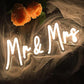 Mr&Mrs LED Neon Sign Wedding & Reception Decor Illuminating Wall Art New Couples Gift Cool LED Sign with 5V Power Supply