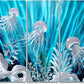 SYGALLERIER Jelly Fish Large Metal Wall Art Hand Grind Aluminum Artwork 3D Undersea World Coastal Pictures Nautical Decor for Living Room Bedroom