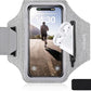 GUZACK Running Armband Case for iPhone 16/15/14/13/12/11 Pro Max, Galaxy S25/S24/S23/S22, Universal Cell Phone Arm Holder with Key Pocket & Card Slot, Gray