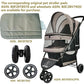 ROODO Escort 3 Wheel Dog Cat Pet Stroller for Small/Medium Dogs Cats Best Lightweight Foldable Portable Compact Jogger All Terrain Travel Pet Gear System Puppy Doggie Bunny Kitty Stroller(Grey)