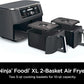 Ninja DZ401 Foodi 10 Quart 6-in-1 DualZone XL 2-Basket Air Fryer with 2 Independent Frying Baskets, Match Cook & Smart Finish to Roast, Broil, Dehydrate for Quick, Easy Family-Sized Meals, Grey