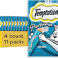 Temptations Creamy Puree Squeezable Lickable Wet Cat Treats with Tuna, 0.42 oz. Tubes, 4 Count, Pack of 11 (44 Total)