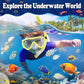 U PHITNIS Kids Snorkel Set for Age 4-14 - Dry Top Snorkeling Gear for Kids Junior & Youth - Childs Diving Mask with Big Eyes for Boys Girls - Anti-Fog Snorkeling Mask and Snorkel Set