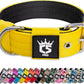 TSPRO Tactical Dog Collar 1.5 Inch Wide Thick Dog Collars with Heavy Duty Metal Buckle, Durable, Strong, Adjustable for Medium to Large Dogs (Yellow M)