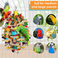 Medium Large Parrot Toys 20in Chewable Bird Toy with Coconut Shell, Poplar Wood, Corn Cob, 112 Schima Wood Beads Bird Shredding Toys Parakeet Macaw Cockatiel Conure African Grey Parrot Gifts