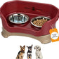 Neater Pet Brands Neater Feeder Deluxe Mess Proof Dog Bowls Elevated for Small Dogs Under 19 lbs, Made in USA, No Spill Raised Dog Food Bowl Stand Feeding Station, Food and Water Bowl Set, Cranberry