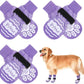 BEAUTYZOO Anti Slip Dog Socks for Small Medium Large Dogs with Grips Straps on Hardwood Floor Protection Wear, Traction Control 4 Pairs Double Side Paw Protector to Prevent Licking for Girl or Boy