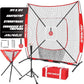 6'X6' Baseball Softball Practice Net with Batting Tee and Ball Caddy, Bonus Strike Zone Target and Bow Frame, for Hitting, Pitching, Catching