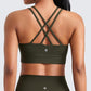 CRZ YOGA Softness Mold Womens Butterluxe Strappy Longline Sports Bra - Double Spaghetti Strap Workout Yoga Crop Top Athletic