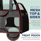 Katziela Pet Carrier - Airline Compliant - TSA Approved Pet Carrier for Small Dogs and Cats - Soft FAA Travel Airplane Dog Carrier Luggage (Black/Red)