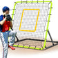 Baseball Rebounder Net 4x4.5FT - 5 Adjustable Angles Baseball Training Equipment for Ground, Line Drive & Fly Balls, Soccer Softball Volleyball Rebounder, Bounce Back Net with Hangbag