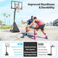 Basketball Hoop Outdoor Portable 44/48 Inch Backboard, 10ft Quickly Adjustable Basketball Goal System with Wheels for Court/Backyard/Driveway