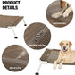 Veehoo Elevated Dog Bed for Outdoor, Cooling Waterproof Raised Dog Cots Beds for Large Dogs, Curved Off Ground Pet Hammock Cot Lifted for Outside, up to 85lbs, White Legs, Brown 42"