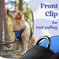 rabbitgoo Dog Harness Medium Sized, No Pull Pet Harness with 3 Buckles, Adjustable Soft Padded Vest with Control Handle, Walking Reflective Pet Vest for Medium Dogs, Blue, M