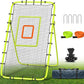 Volleyball Rebounder Net 7x4 Ft, 5-Angle Adjustable Rebounder Net for Practicing Digging, Setting, Spiking, Bounce Back Training Equipment with 2 Target Stripes & Portable Travel Bag for Storage