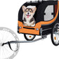 Blue-Grey Large Folding Bike Trailer for Dogs – Heavy-Duty Steel Frame, 66LB Capacity Pet Carrier for All-Terrain Cycling, Jogging & Camping Adventures!