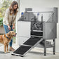 DWVO Professional Dog Bathing Station Stainless Steel 304 Dog Bathtub 50in for Grooming w/Left Door Ramp, 2 Storage Drawers, Faucet, Grate, Pet Washing Station for Large, Medium, Small Pets