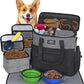 WOLT Dog Travel Bag Dog Bag for Traveling and Supplies with 2 Collapsible Bowls, 2 Food Containers, 1 Place Mat, Grey
