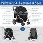 Titan-HD Premium Super-Sized Dog/Cat/Pet Stroller SUV Travel Carriage/w Access Ramp/100Lbs Capacity/Pumpless Rubber Wheels/Aluminum Frame for Small, Med, Large, XL Pets (Black)