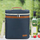 ZORMY 3 Bottle Insulated Wine Tote Cooler Bag, Portable Carrier with Corkscrew Opener and Shoulder Strap for Beach Travel Picnic, Unique Gift for Wine Lovers Navy Blue