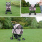 Pet Stroller with Storage Basket and Cup Holder, Folding Dog Jogger, Foldable Cat Stroller, 3 in 1 Puppy Kitten Cart, Pet Jogger for Medium Dog Cat (Pink)