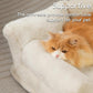 Hollypet Fluffy Plush Dog Cat Pet Couch Soft Calming Sofa Bed for Medium Small Cats and Dogs, Beige