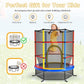 GYMAX Toddler Trampoline, 55” Trampoline for Kids with Bottom-to-Top All-Round Enclosure Net & Seamless Jumping Mat, ASTM Approved Easy Assembly Kids Mini Trampolines Indoor/Outdoor