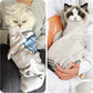Cat Grooming Wrap: Premium Cat Wrap for Cutting Nails 2025 Thicker Upgraded, Self-Adherent Texture Hand Pocket Designed for Anti-Bite/Scratch, Eco-Friendly Dyed Funny Instruction & Pattern (Size L)