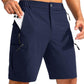 Pudolla Men's Hiking Cargo Shorts 9" Lightweight Outdoor Work Shorts for Men Travel Golf Camping Casual with 5 Zipper Pockets