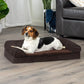 FurHaven Soft, Orthopedic Foam Sofa Dog Bed with Washable & Removable Cover - Sherpa/Chenille - Coffee, Dogs Up to 35 lbs - Medium