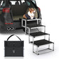 Dog Stairs for Car, Foldable Dog Ramp for Car with Non-Slip Surface, Portable Stairs Aluminum SUV, High Beds, Truck, Supports up to 150 lbs, 4 Steps