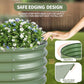 Galvanized Raised Garden Bed - 4x2x1.4FT Metal Planter Boxes Outdoor | Oval Steel Raised Bed Kit for Gardening with Protective Tape, Gloves for Vegetables, Flower, Herb (Green)