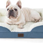 Bedsure Orthopedic Dog Bed Medium Size Dogs - Washable Medium Dog Cat Bed Waterproof, Comfort Pet Couch Sofa with Washable Removable Cover, Pets Bed with Nonskid Bottom, Plush-Faded Denim, 28"