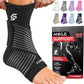 Sleeve Stars Ankle Brace for Women & Men, Ankle Wrap for Sprain, Compression Sleeve for Plantar Fasciitis Relief, Easy Customizable Support: w/ Removable Strap (Single/M:10"-12"/Black)
