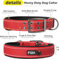 Fida Heavy Duty Dog Collar 1.5” Width, Ultra Soft Neoprene Padded, Adjustable Reflective Nylon Pet Collar with Two Metal Pin Belt Buckle for Large/X-Large Breeds (XL, Red)