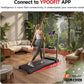 RHYTHM FUN Incline Foldable Treadmill, Walking Pad Treadmill with Incline, 300 lbs Portable Treadmills with Handles for Home Office Use, Under Desk Compact Walking Pad