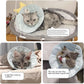 Touchdog Foldable Dog Cone Collar for Cats & Dogs - Adjustable Soft Recovery Collar with Waterproof PU Coating, Lightweight Design, 24.5cm/9.6in Wide Barrier (Blue, S)