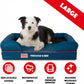 The Dog’s Bed, Large Blue Oxford with Red Trim USA Flag Dog Bed 36x27 Memory Foam, Pain Relief: Arthritis, Post Surgery, Lameness, Supportive, Calming, Waterproof Washable Cover, Veterinary Approved