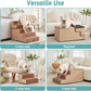 Dog Stairs for Small Dogs, 5 Tier Removable Wider Pet Stairs for Couch and Bed, 23.6" H Non-Slip Dog Steps for Puppies and Old Cats with Support Board, 29.5x19.7x23.6 inch, Light Brown