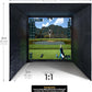 Golf Simulator Enclosure with Impact Display Projection Screen, use with All Golf Launch Simulators and Monitors.