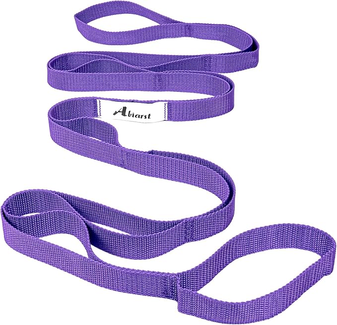 Stretching Strap Yoga Straps for Physical Therapy, 10 Loops Non-Elastic Stretch Band for Pilates, Flexibility, Exercise and Gymnastics