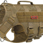 OneTigris No Pull Tactical Dog Harness for Medium Dog, Aire Mesh Dog Vest Harness, Breathable Military Molle Vests with Handles, Service Dog Vest for Walking Hiking Training (M, Brown)